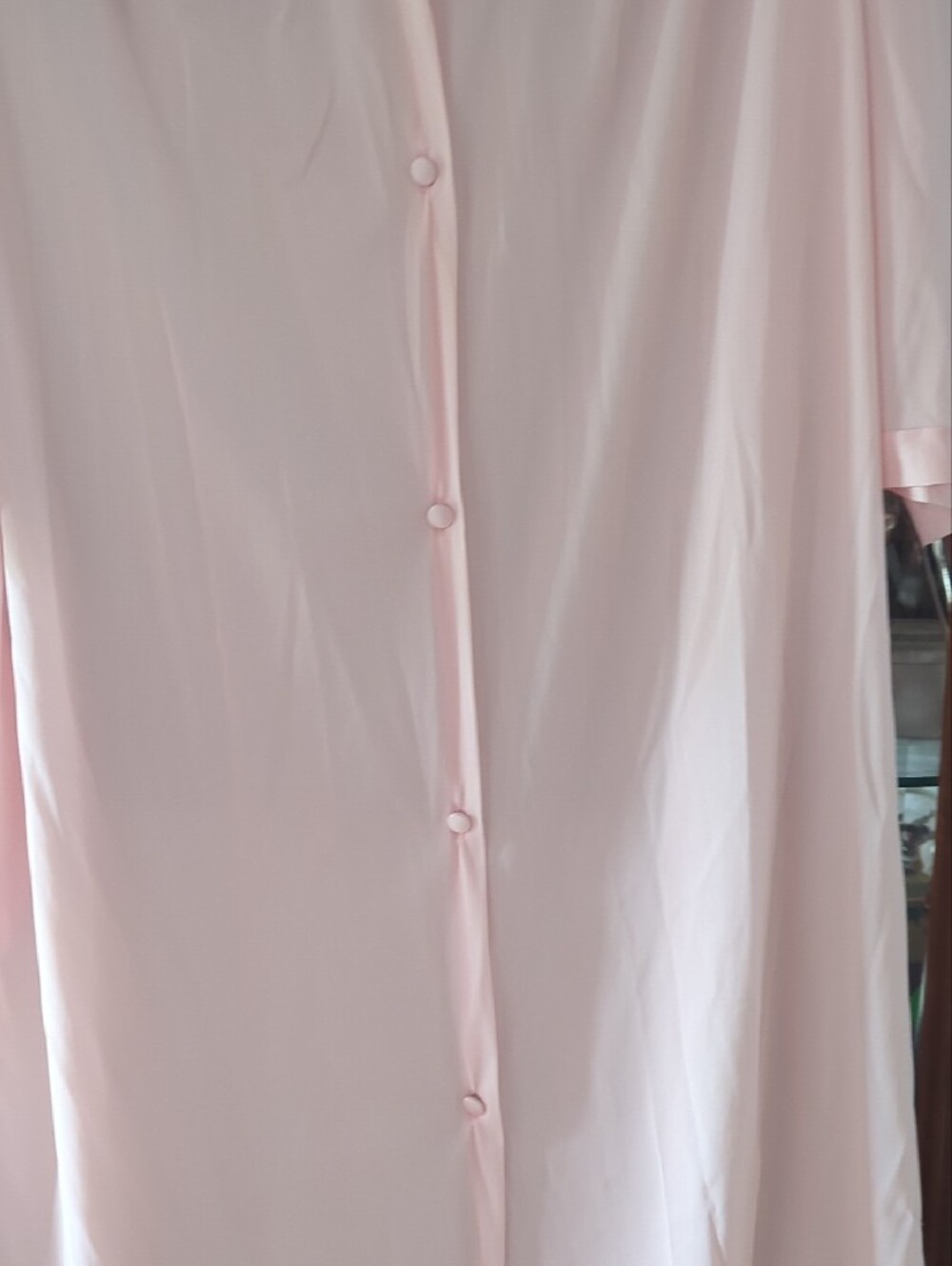 Vanity Fair Pale Pink Button-Front Sleep Robe - Picture 5 of 6